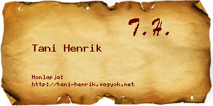 Tani Henrik névjegykártya