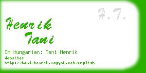 henrik tani business card